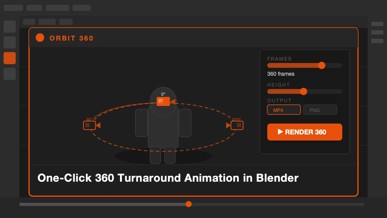 Orbit360 — one-click 360 turnaround animation Blender