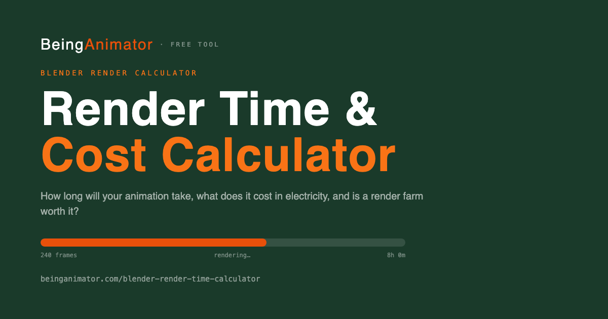 Blender Render Time and Cost Calculator, estimate animation render time and electricity cost