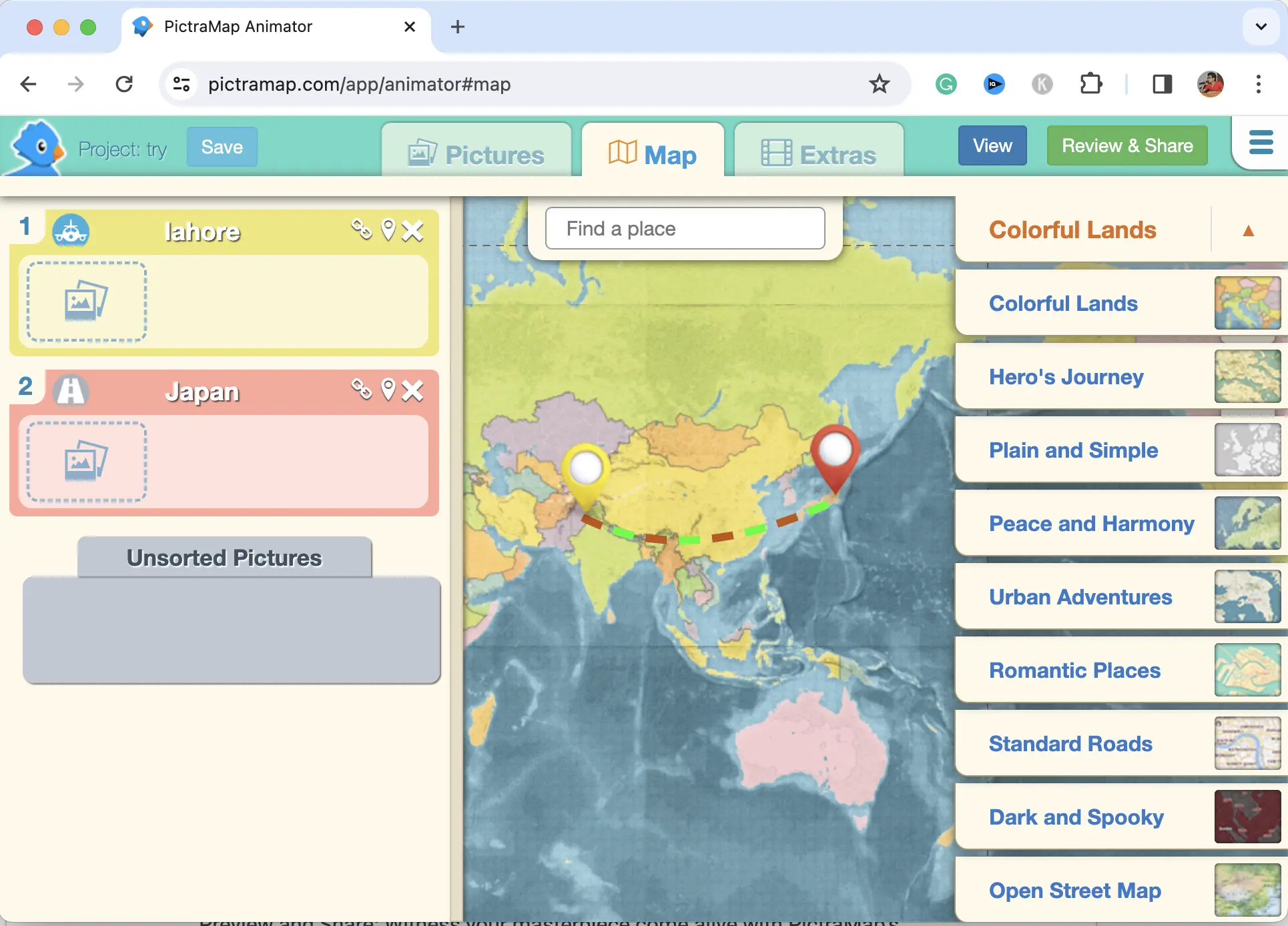 Easy animated map maker for beginners - PictraMap