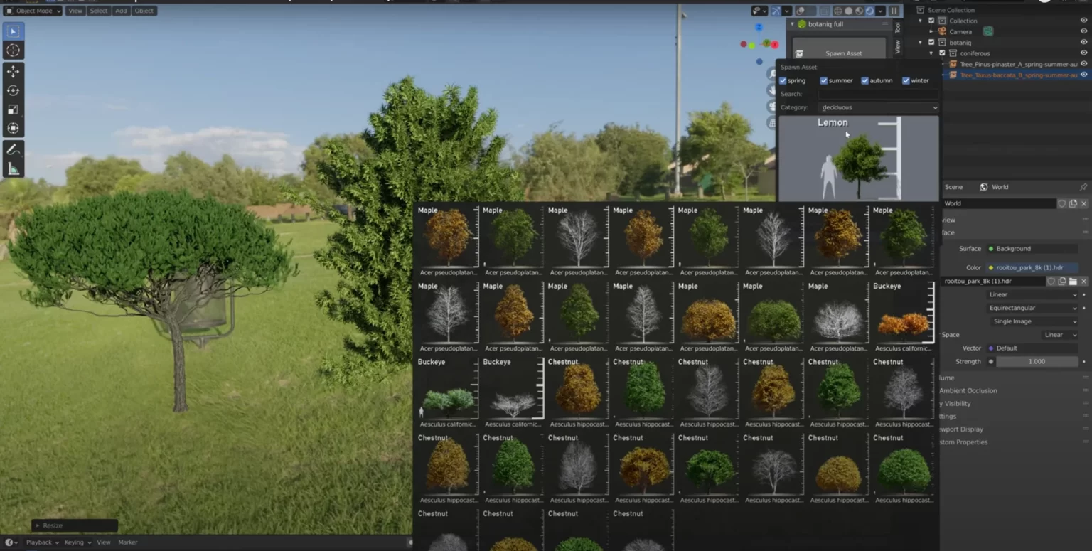 Easiest way to create trees in Blender - Botaniq addon