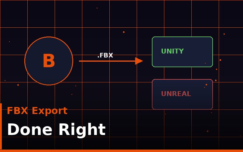 Blender FBX export settings panel configured correctly for game engines