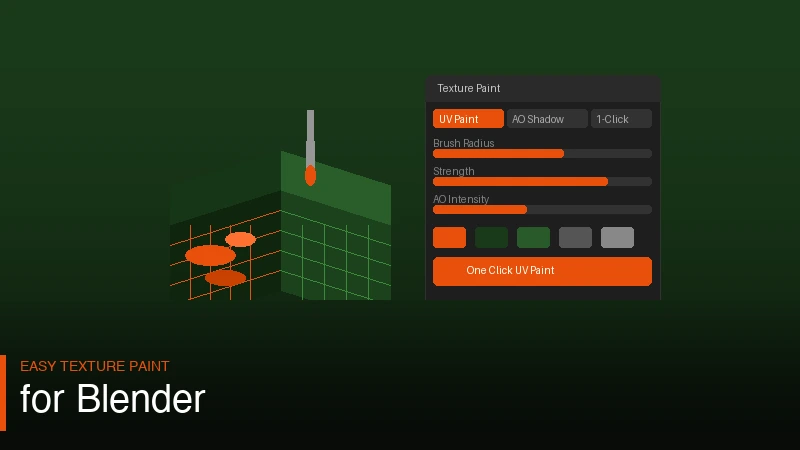 Easy Texture Paint addon in Blender — one-click UV unwrap and paint modes